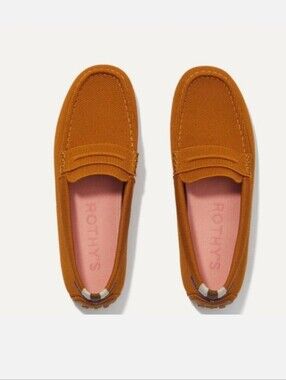 Rothy's tan camel/burnt orange driving loafers 10.5